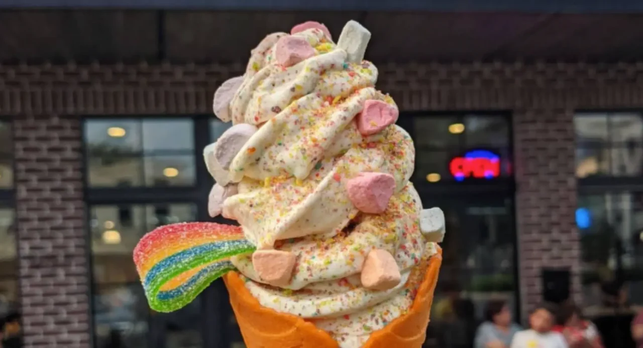 A Spilled Milk Over the Rainbow cone